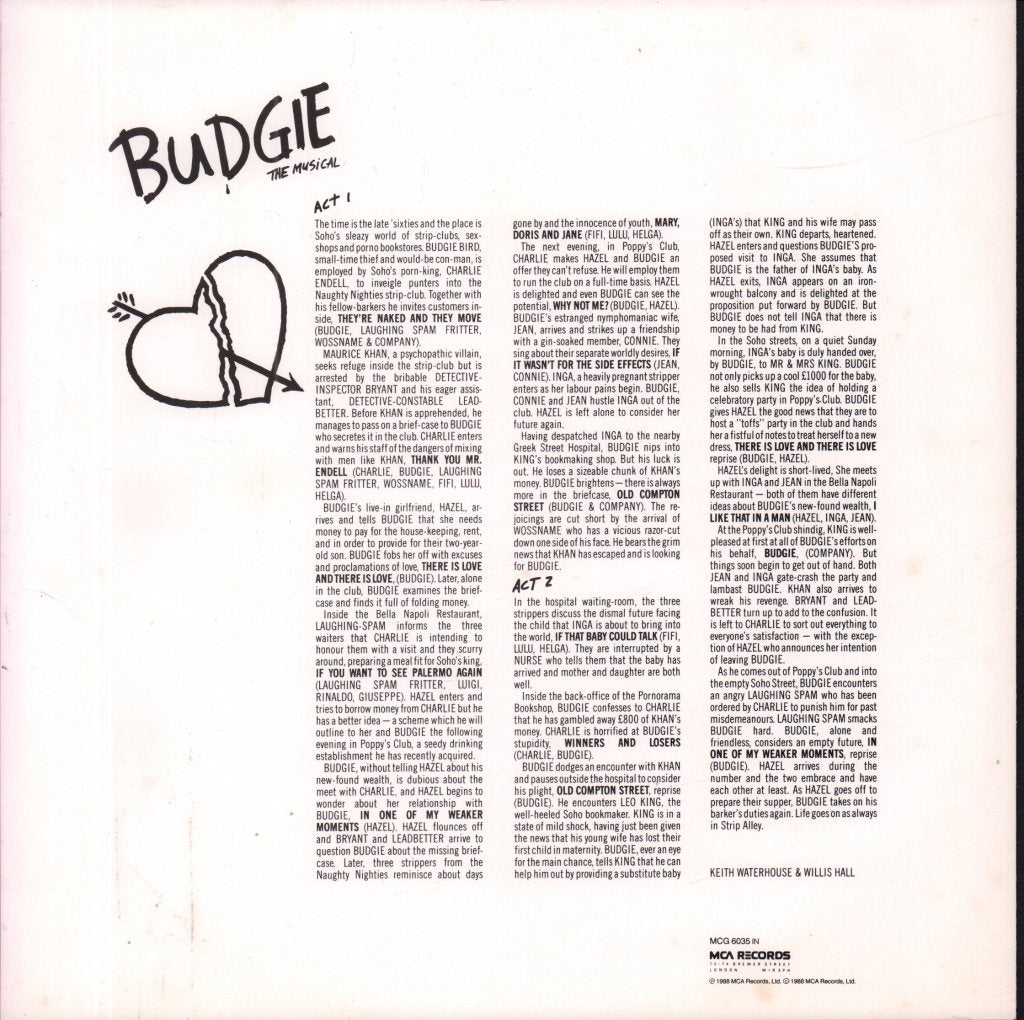 Adam Faith / anita dobson - Budgie The Musical - Lp