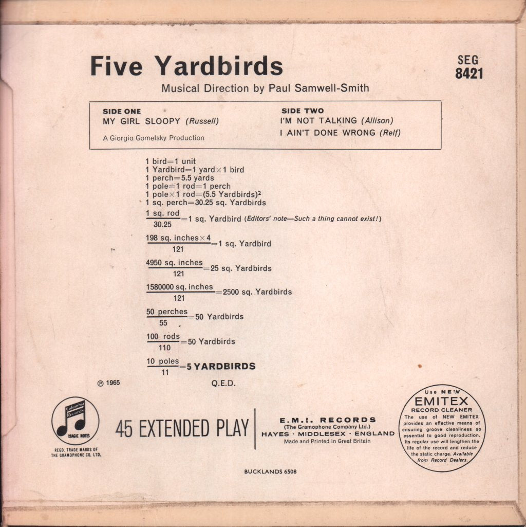 Yardbirds - Five Yardbirds - 7 Inch