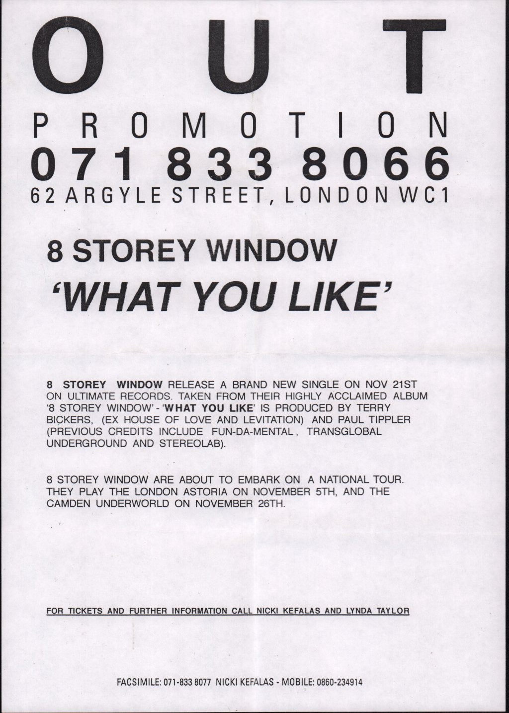 8 Storey Window - What You Like - Cd