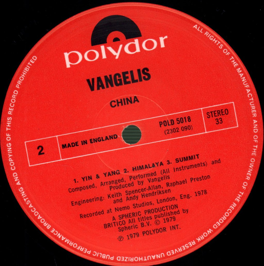 Vangelis - China - Lp