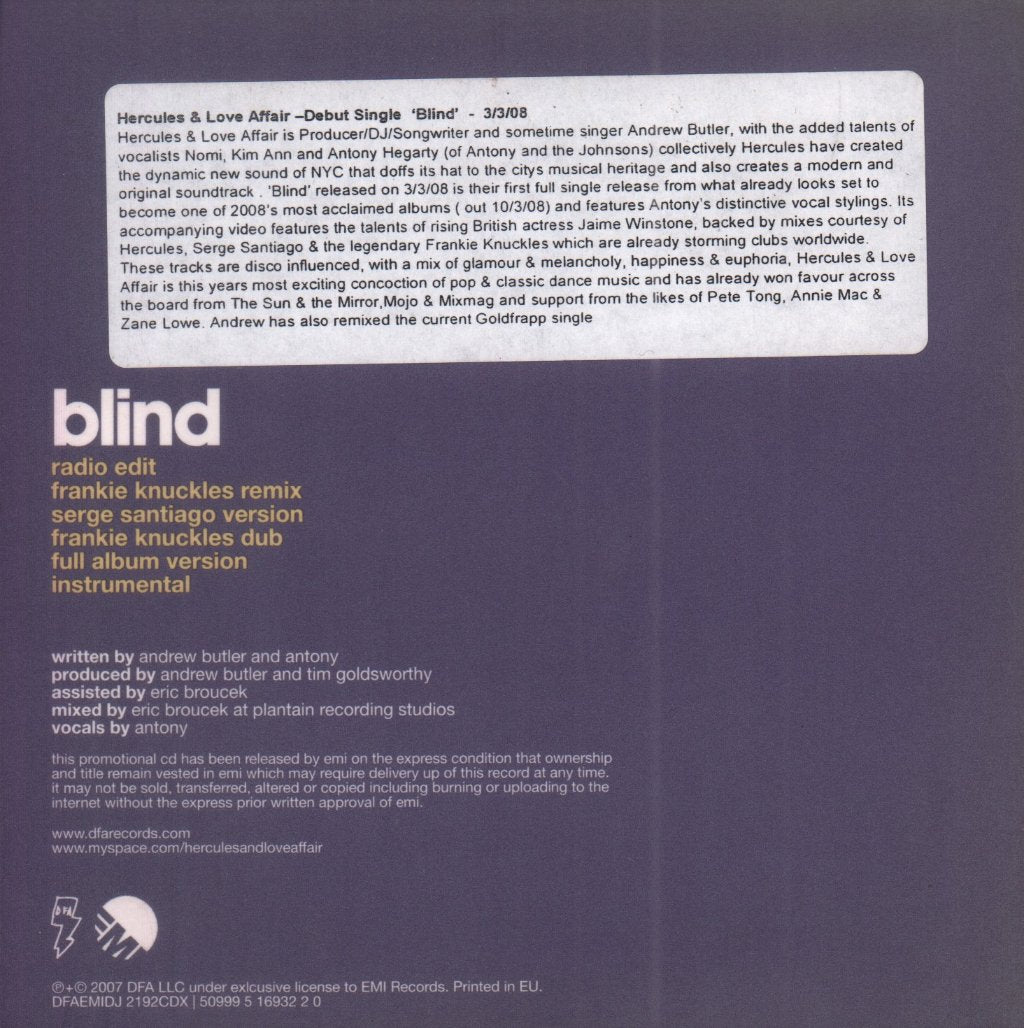 Hercules And Love Affair - Blind - Cd