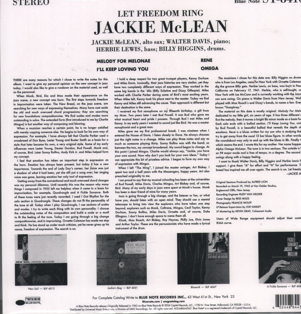 Jackie McLean - Let Freedom Ring - Lp