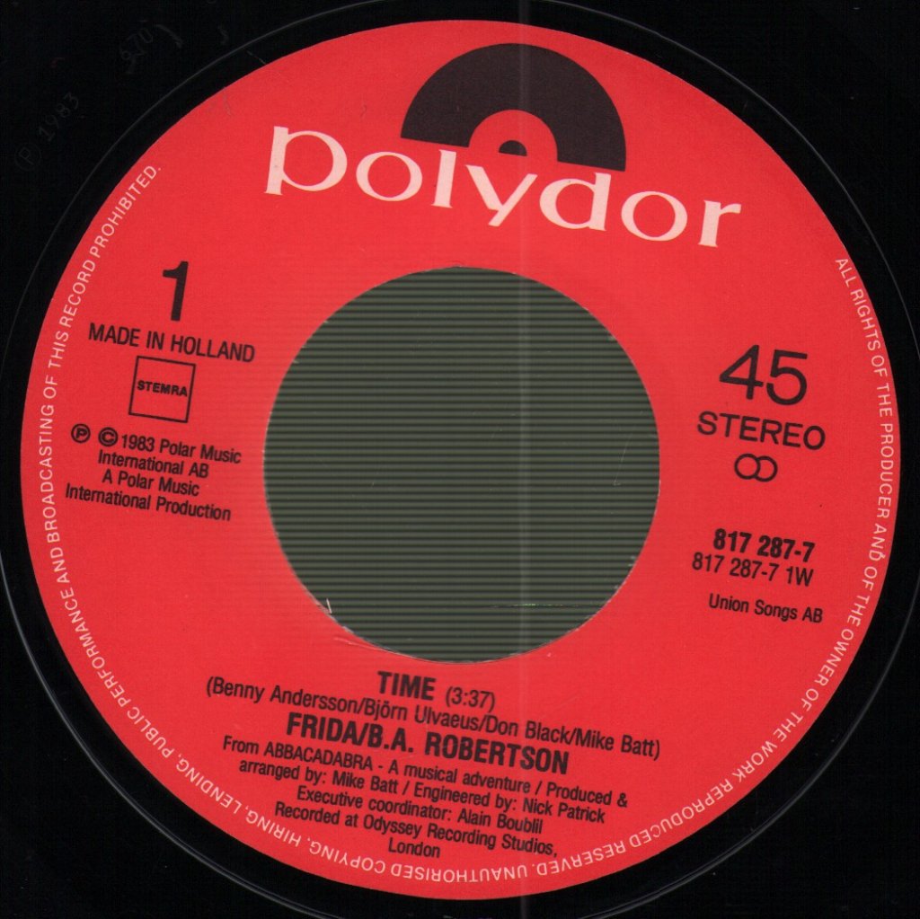 Frida And B.A. Robertson - Time - 7 Inch