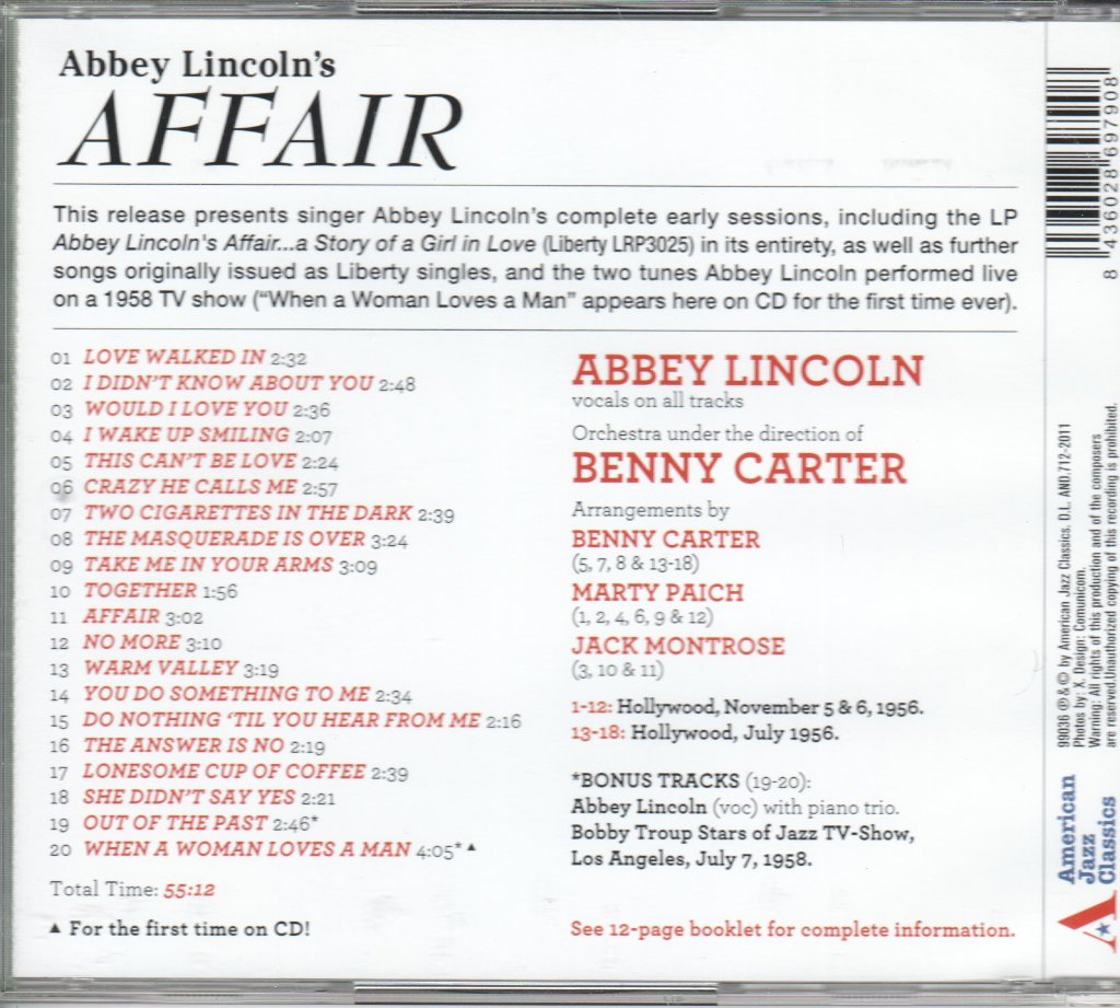 Abbey Lincoln - Abbey Lincoln's Affair - Cd