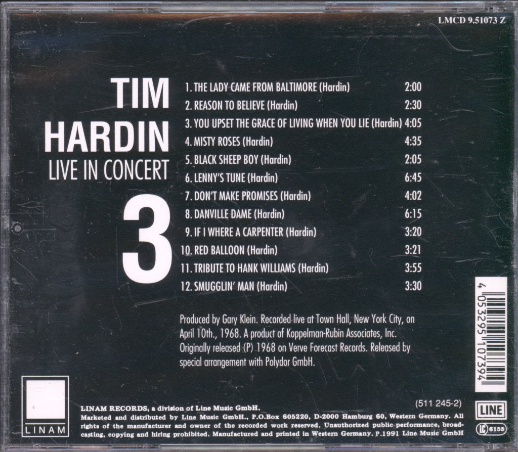 Tim Hardin - 3 (Live In Concert) - Cd