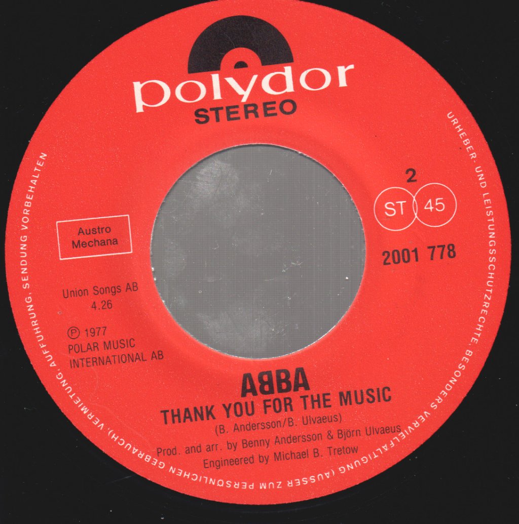 ABBA - Eagle / Thank You For The Music - 7 Inch