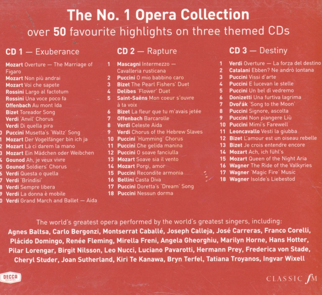 Classic FM No 1 Opera Collection - Classic FM No 1 Opera Collection - Triple Cd