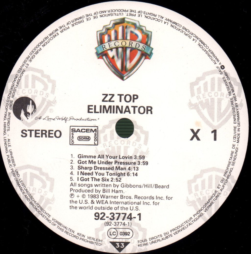 ZZ Top - Eliminator - Lp