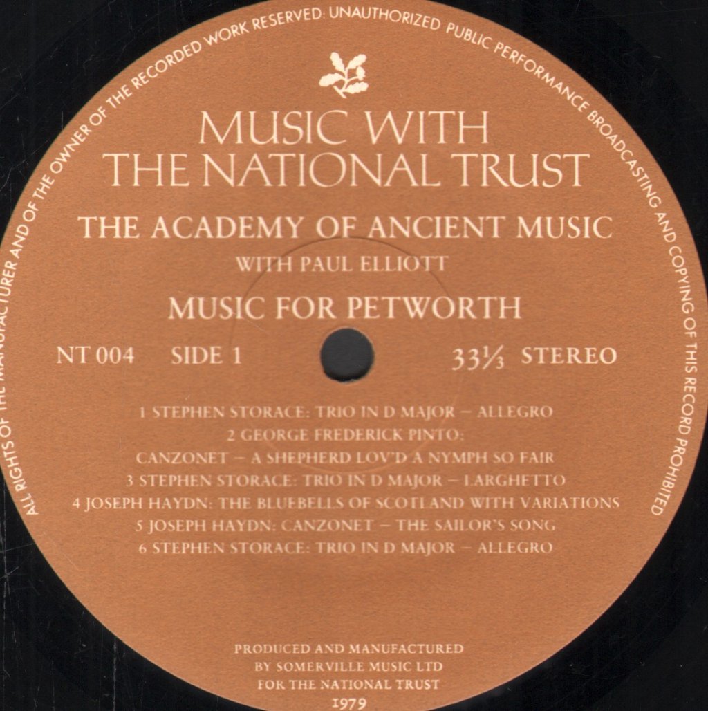 Academy Of Ancient Music / Paul Elliott - Music For Petworth - Lp