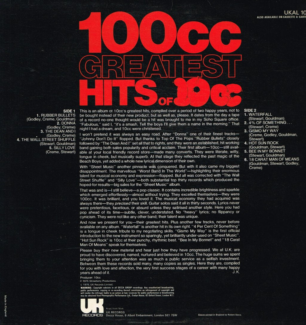 10cc - Greatest Hits Of - Lp