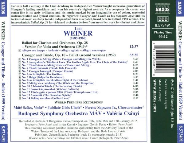 Budapest Symphony Orchestra MÁV*, Valéria Csányi - Csongor And Tünde – Ballet (1959 Version) - Cd