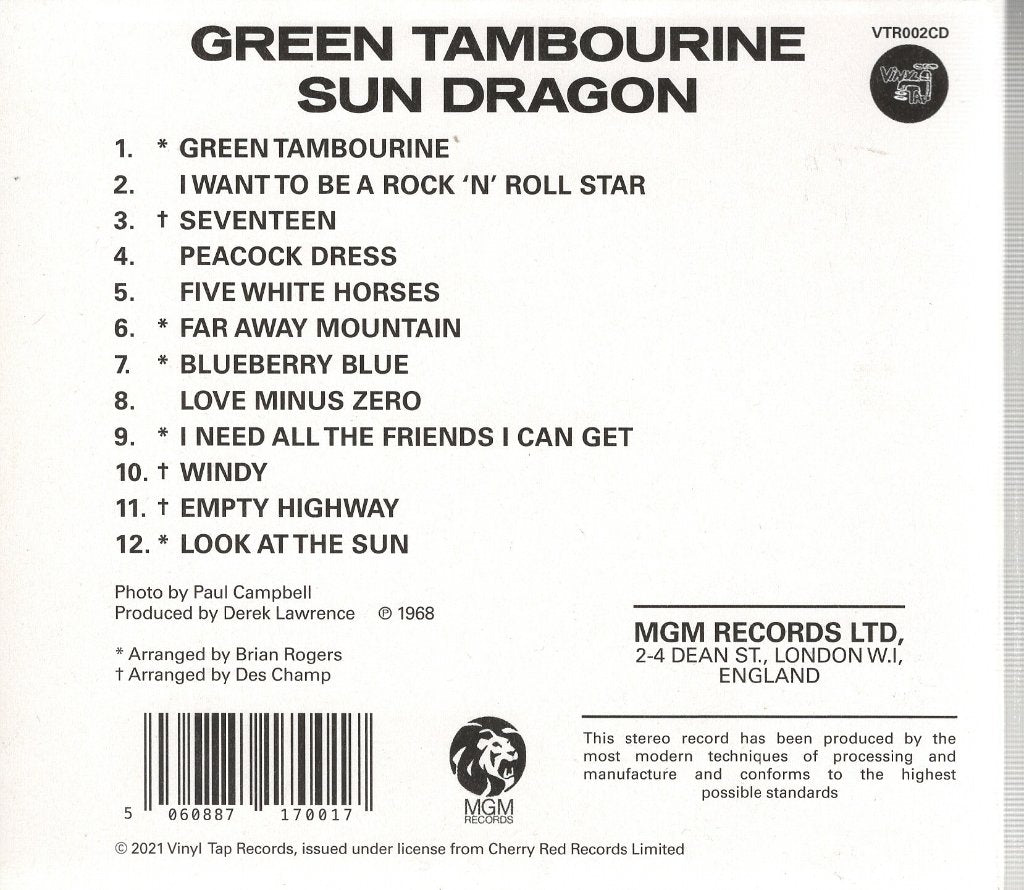 Sun Dragon - Green Tambourine - Cd