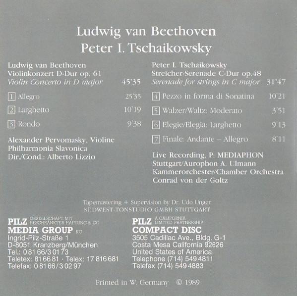 Ludwig Van Beethoven / Pyotr Ilyich Tchaikovsky - Violin Concerto In D Major / Serenade For Strings In C Major - Cd