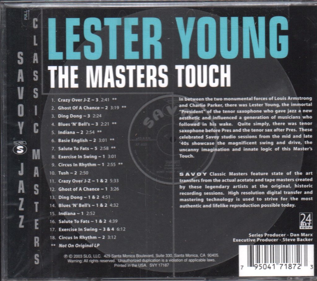 Lester Young - Masters Touch - Cd