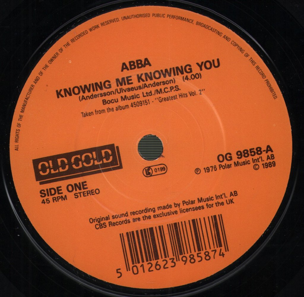 ABBA - Knowing Me, Knowing You / The Winner Takes It All - 7 Inch