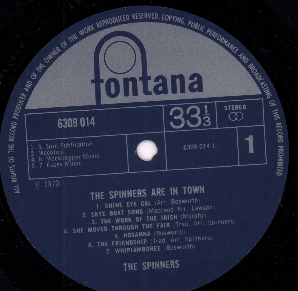 Spinners (Folk Group) - Are In Town - Lp