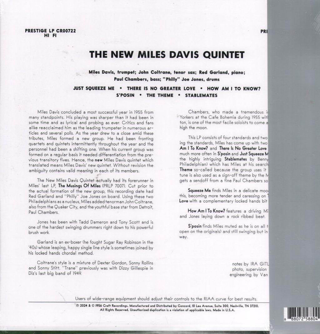 New Miles Davis Quintet - Miles - Lp