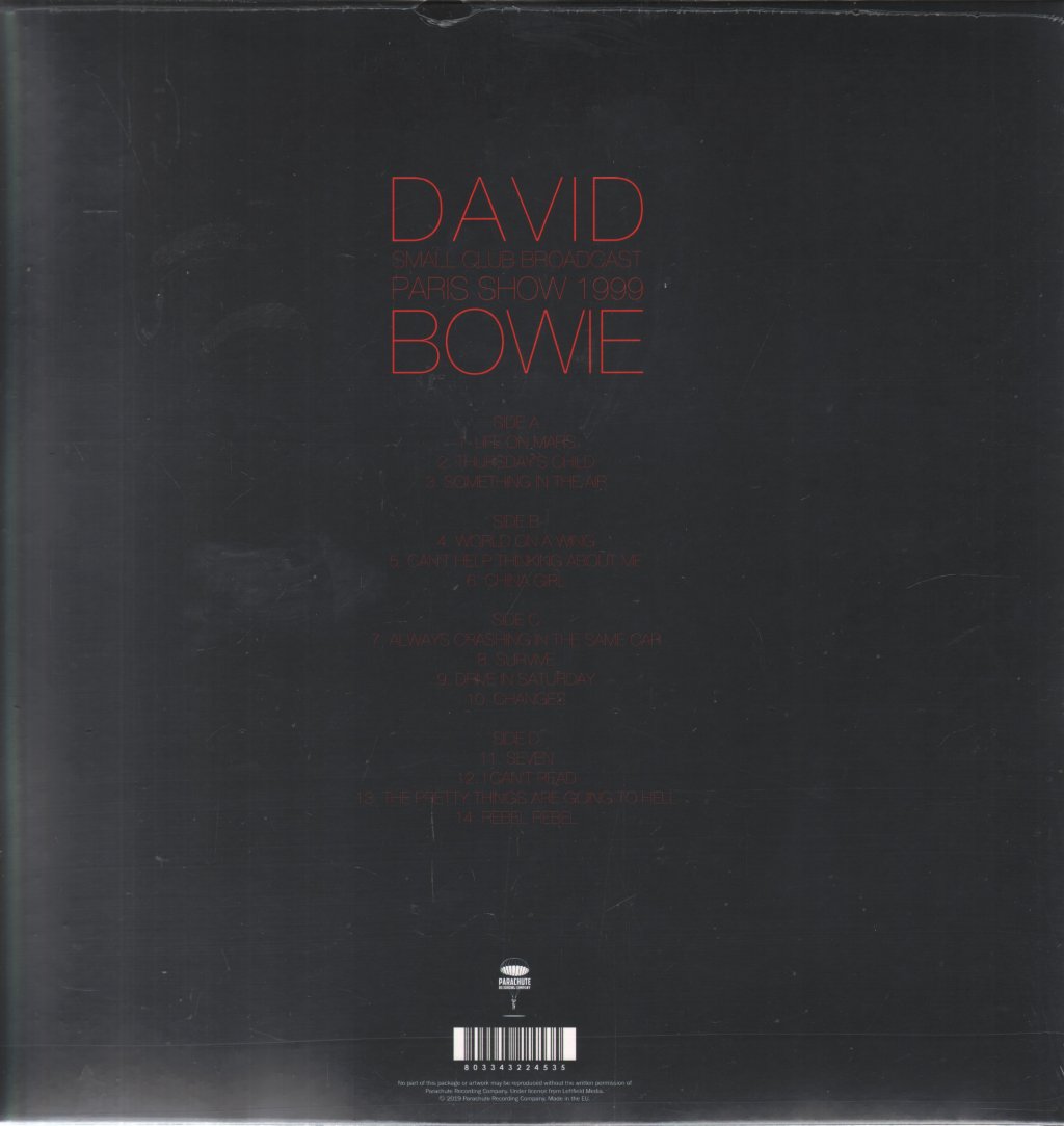 David Bowie - Small Club Broadcast: Paris Show 1999 - Double Lp