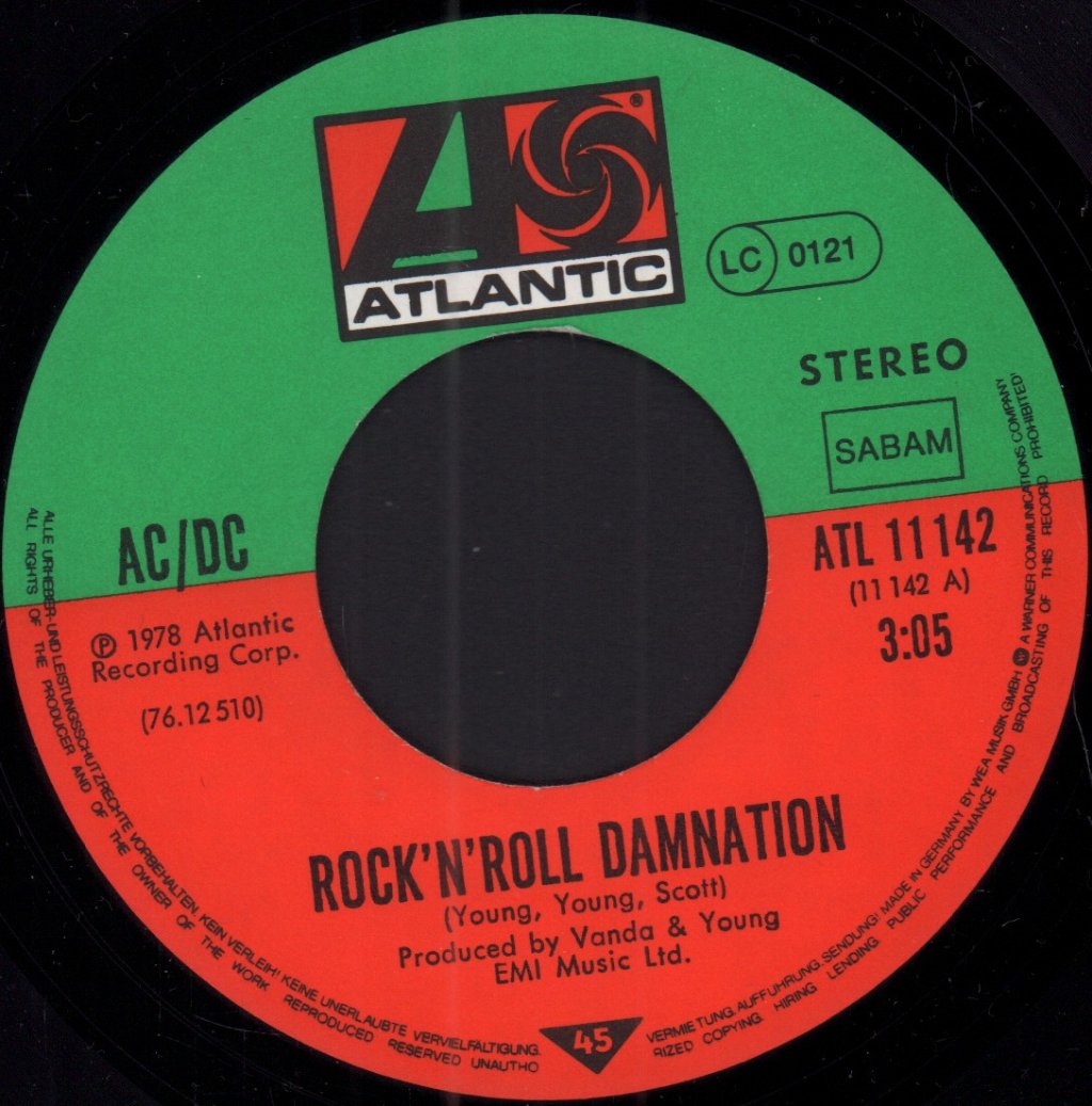 AC/DC - Rock 'N' Roll Damnation - 7 Inch