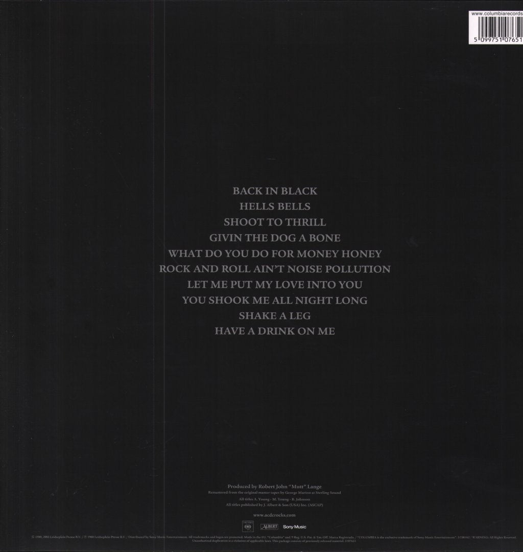 AC/DC - Back In Black - Lp