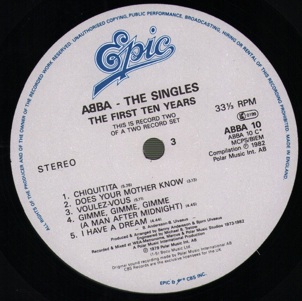 ABBA - Singles The First Ten Years - Double Lp