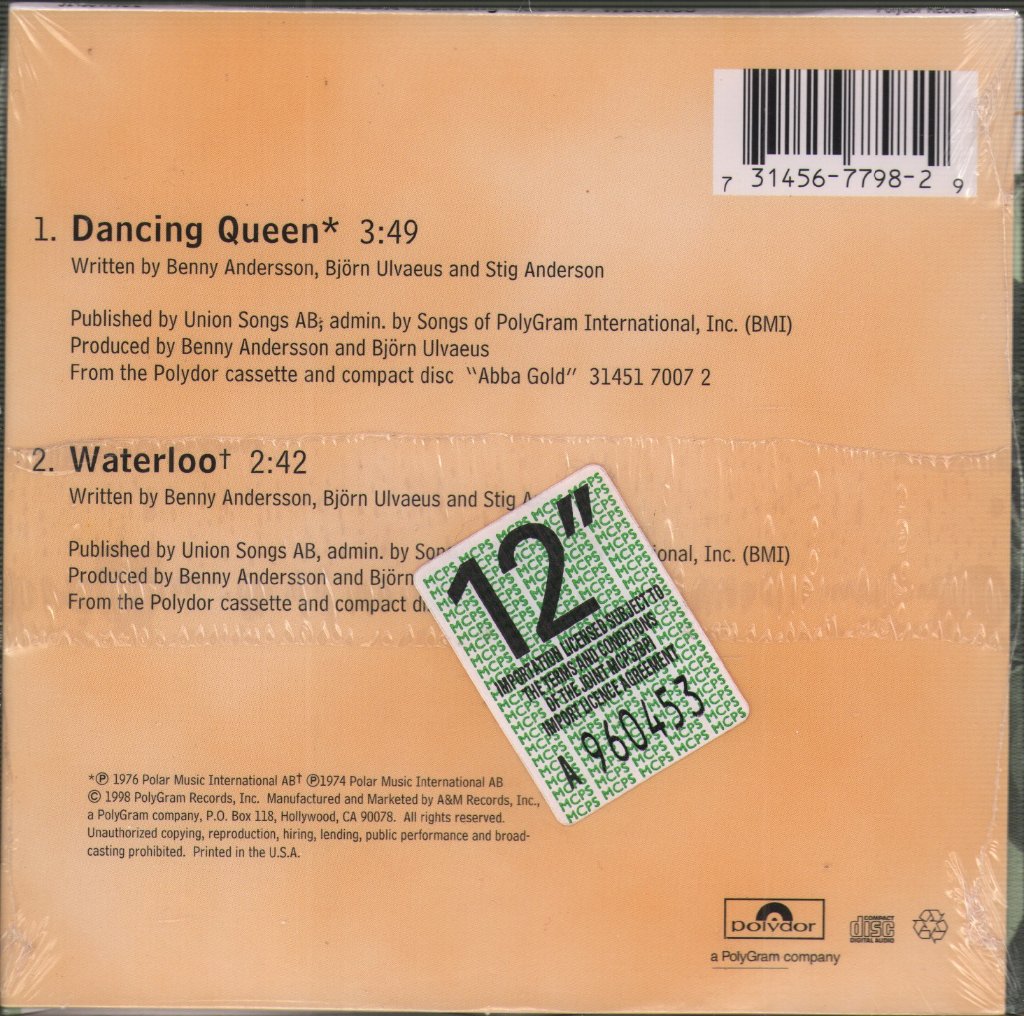 ABBA - Dancing Queen / Waterloo - Cd