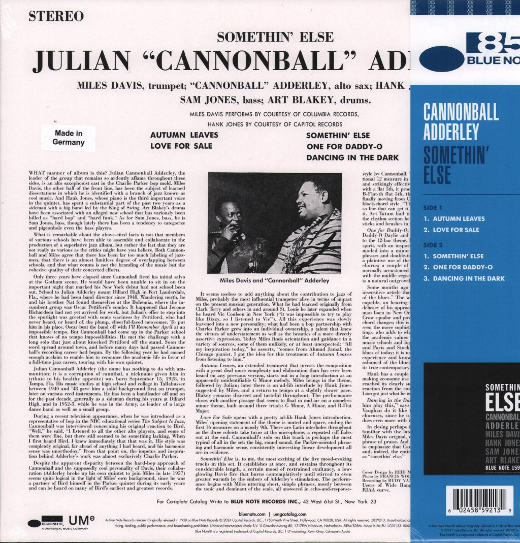 Cannonball Adderley - Somethin' Else - Lp