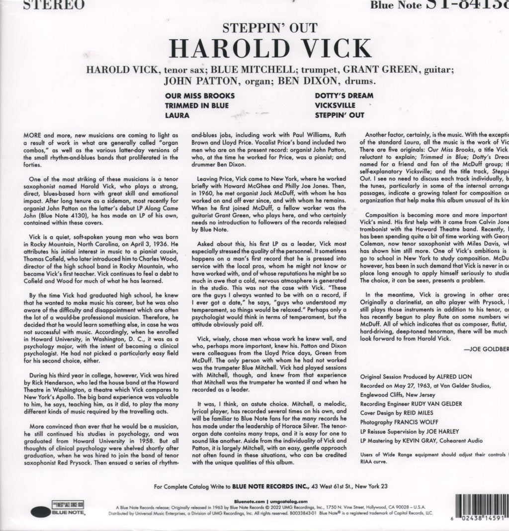 Harold Vick - Steppin' Out - Lp