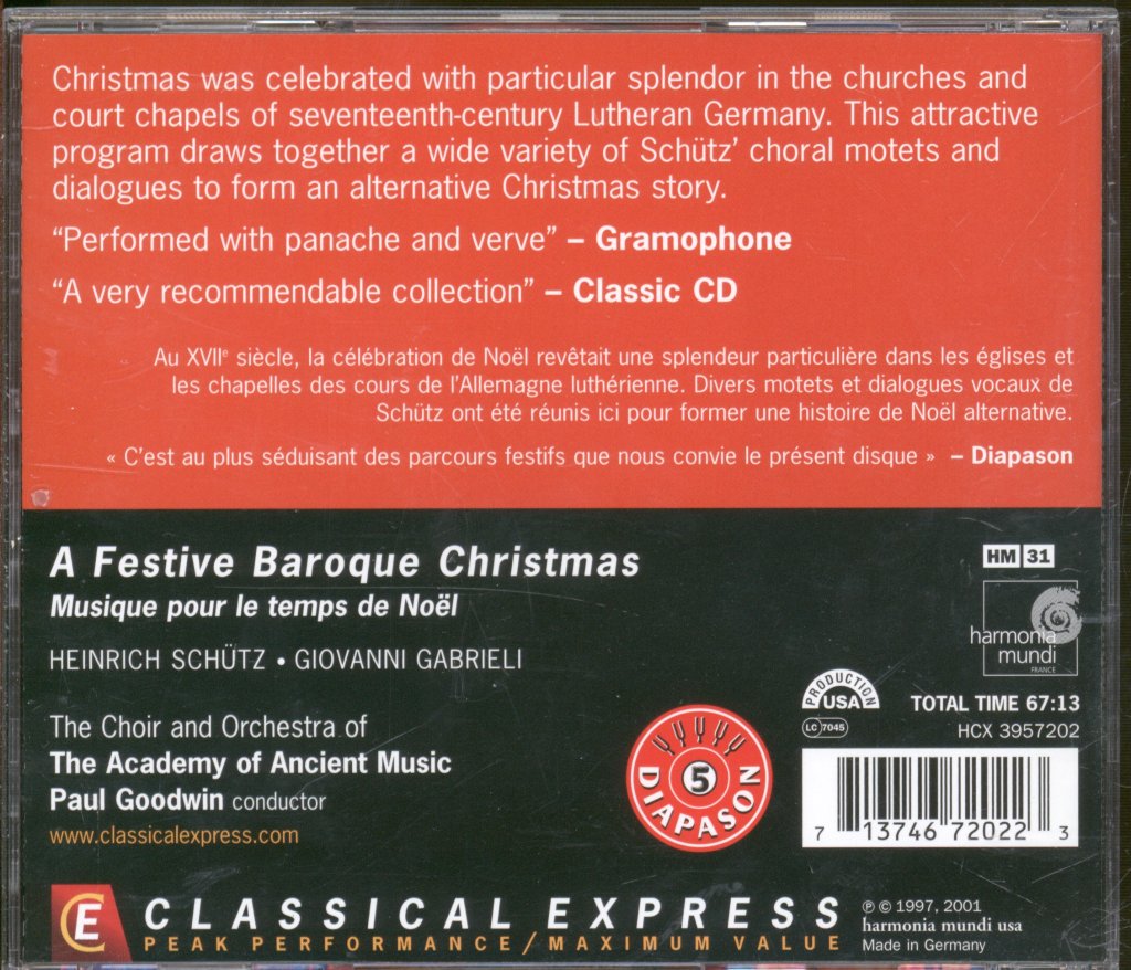 Academy Of Ancient Music, Paul Goodwin - A Festive Baroque Christmas - Cd