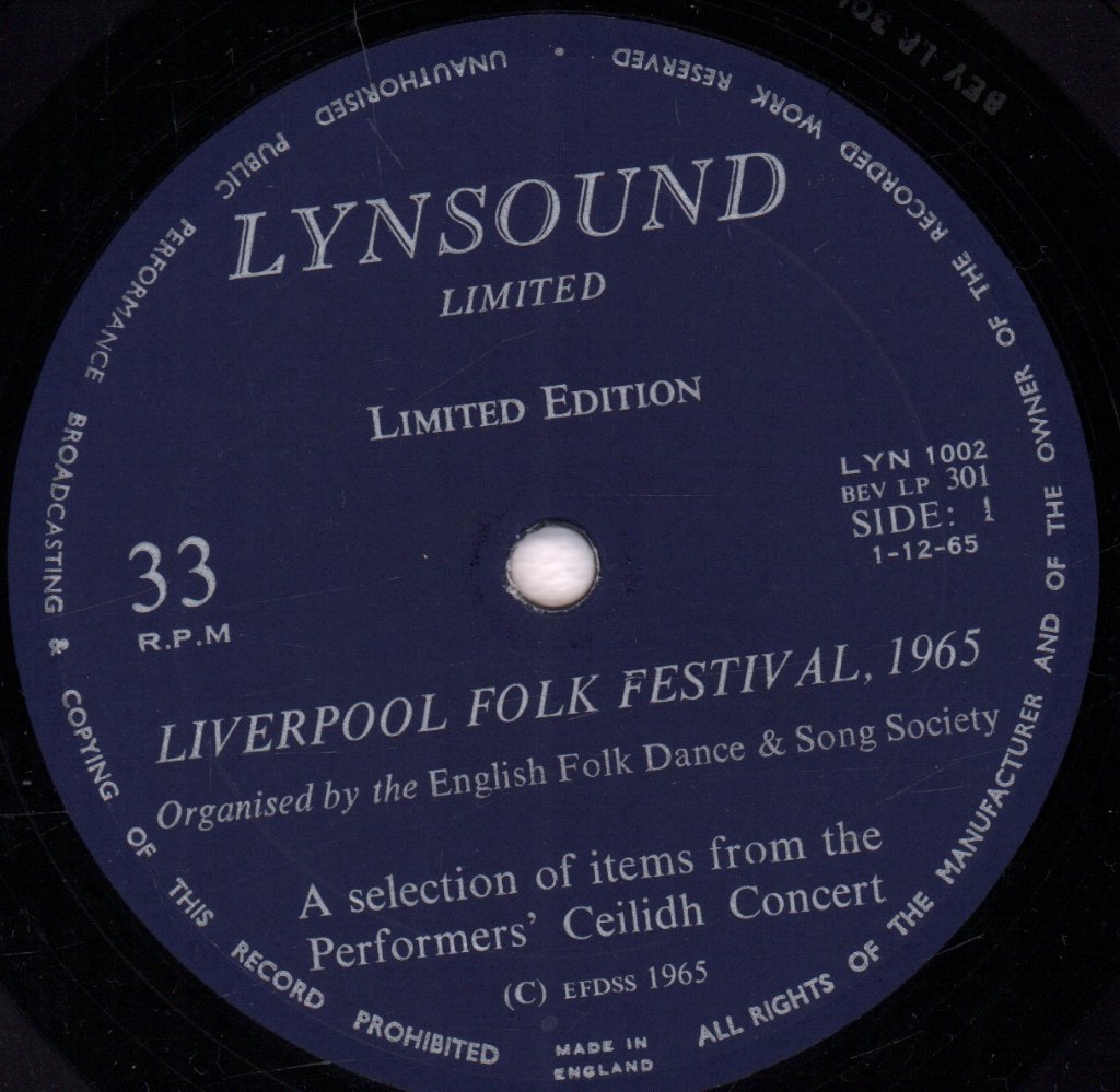 Various Artists - Liverpool Folk Festival 1965 - Lp