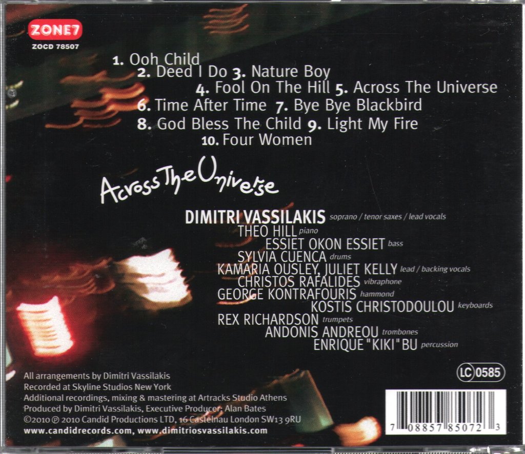 Dimitri Vassilakis - Across The Universe - Cd