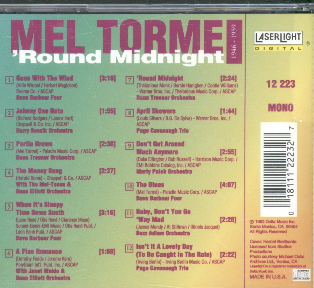 Mel Tormé - 'Round Midnight - Cd