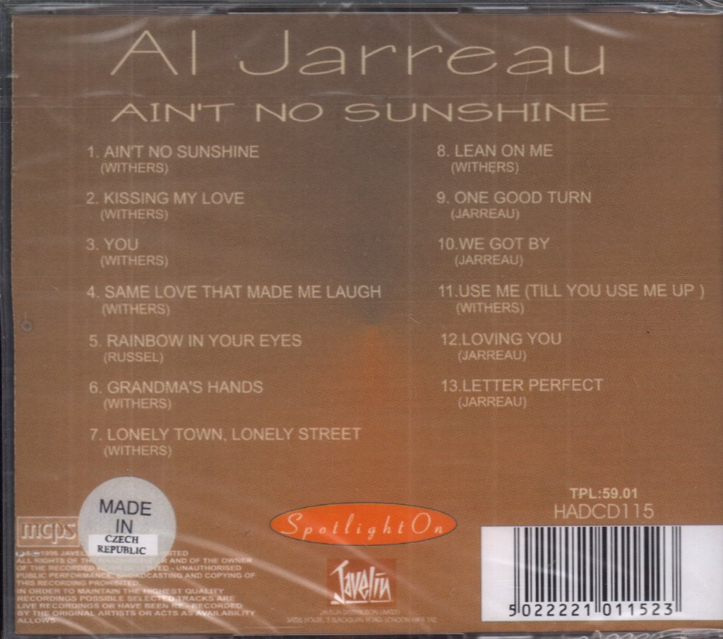 Al Jarreau - Ain't No Sunshine - Cd