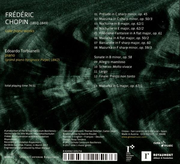 Edoardo Torbianelli - frederic chopin Late Piano Works - Cd