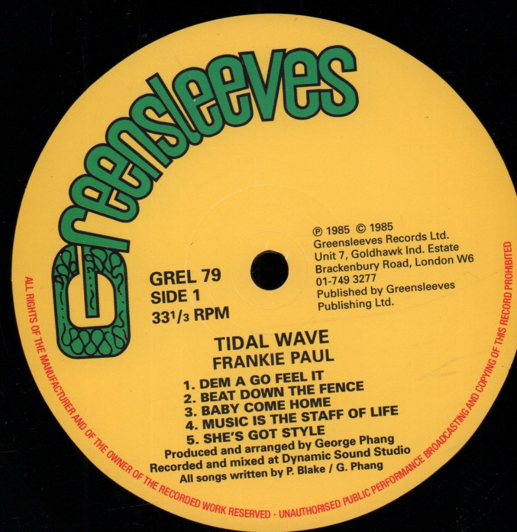 Frankie Paul - Tidal Wave - Lp