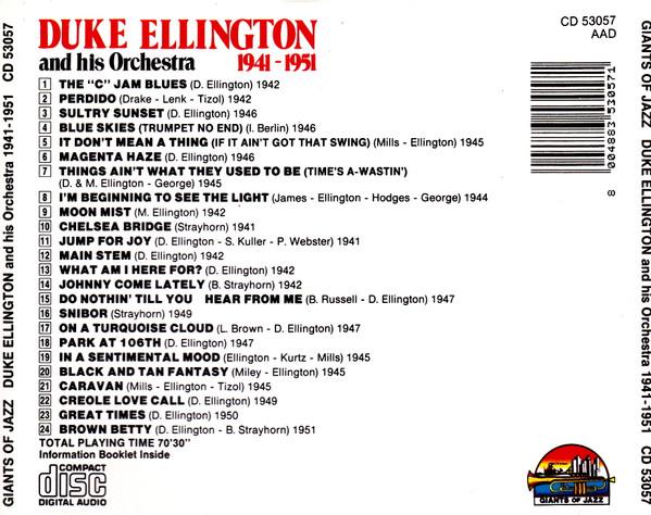 Duke Ellington - Duke Ellington And His Orchestra 1941 - 1951 - Cd