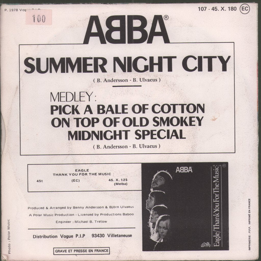 ABBA - Summer Night City - 7 Inch