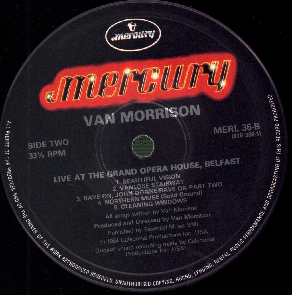 Van Morrison - Live At The Grand Opera House Belfast - Lp