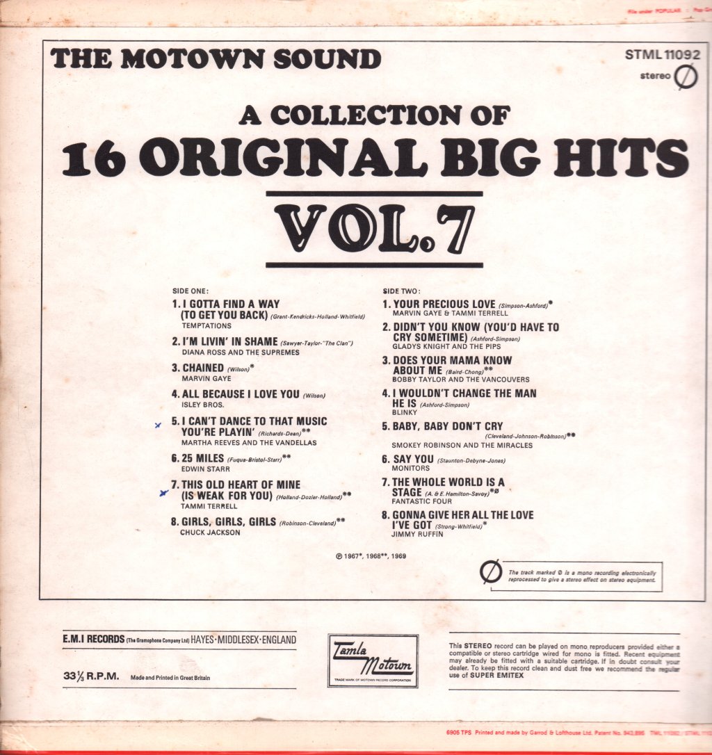 Various Artists - A Collection Of 16 Original Big Hits Vol. 7 - Lp