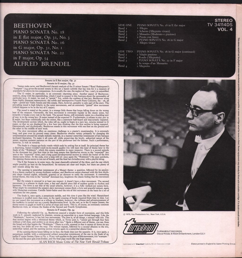 Alfred Brendel - Beethoven Piano Sonata No.18 / No.16 / No.22 - Lp