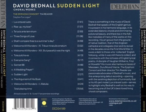 David Bednall - Sudden Light Choral Works - Cd