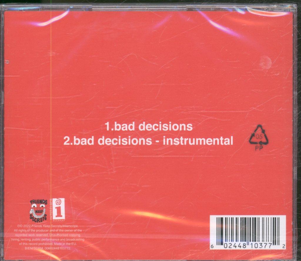 Benny Blanco, BTS & Snoop Dogg - Bad Decisions - Cd