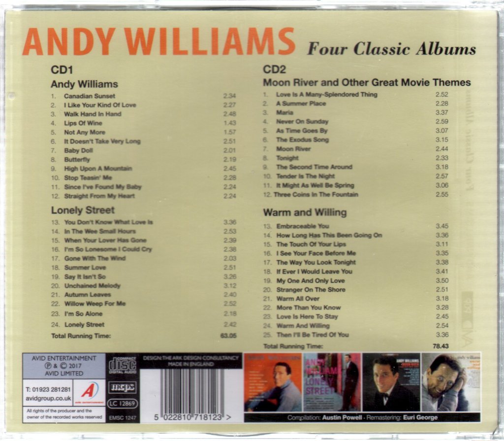 Andy Williams - Four Classic Albums - Double Cd