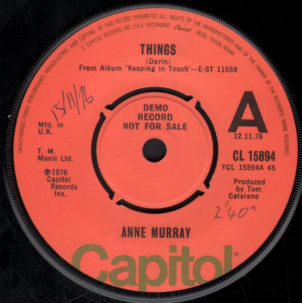 Anne Murray - Things - 7 Inch