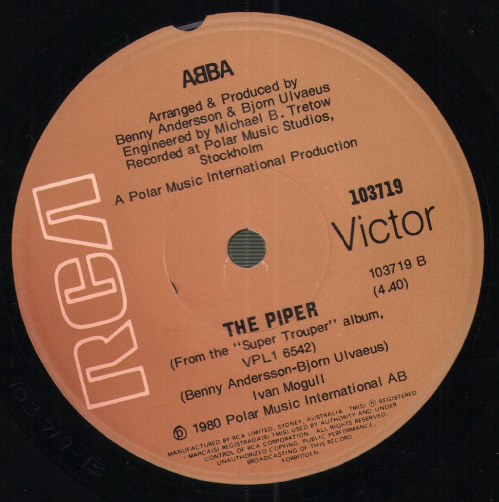 ABBA - On And On And On / The Piper - 7 Inch