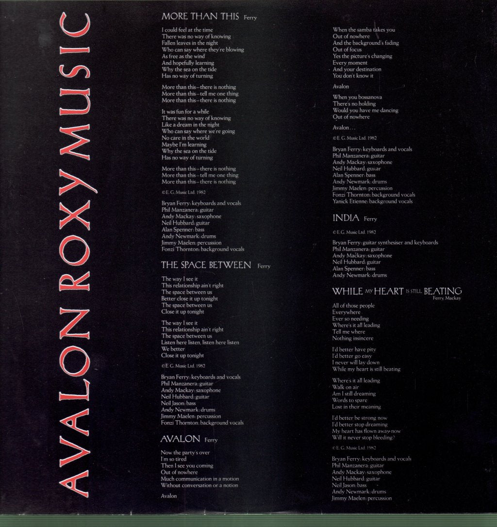 Roxy Music - Avalon - Lp