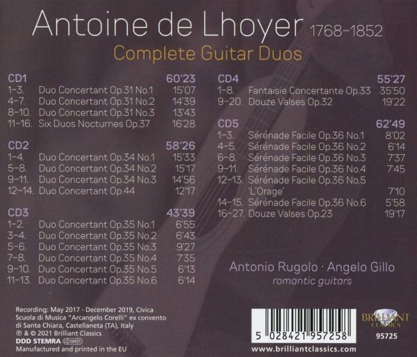 Antonio Rugolo, Angelo Gillo - Antoine de Lhoyer - Complete Guitar Duos - Cd Set