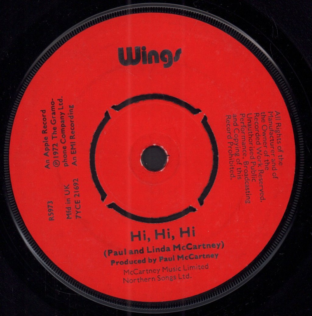 Wings - Hi Hi Hi - 7 Inch