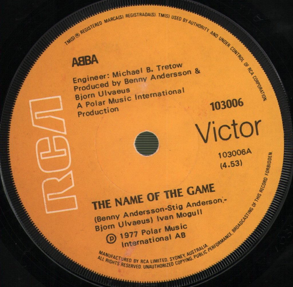 ABBA - Name Of The Game / I Wonder (Departure) - 7 Inch