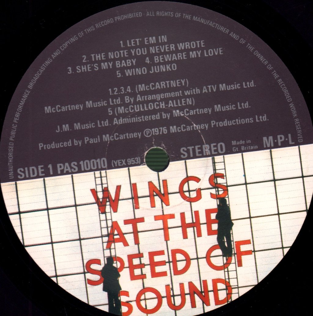 Wings - At The Speed Of Sound - Lp